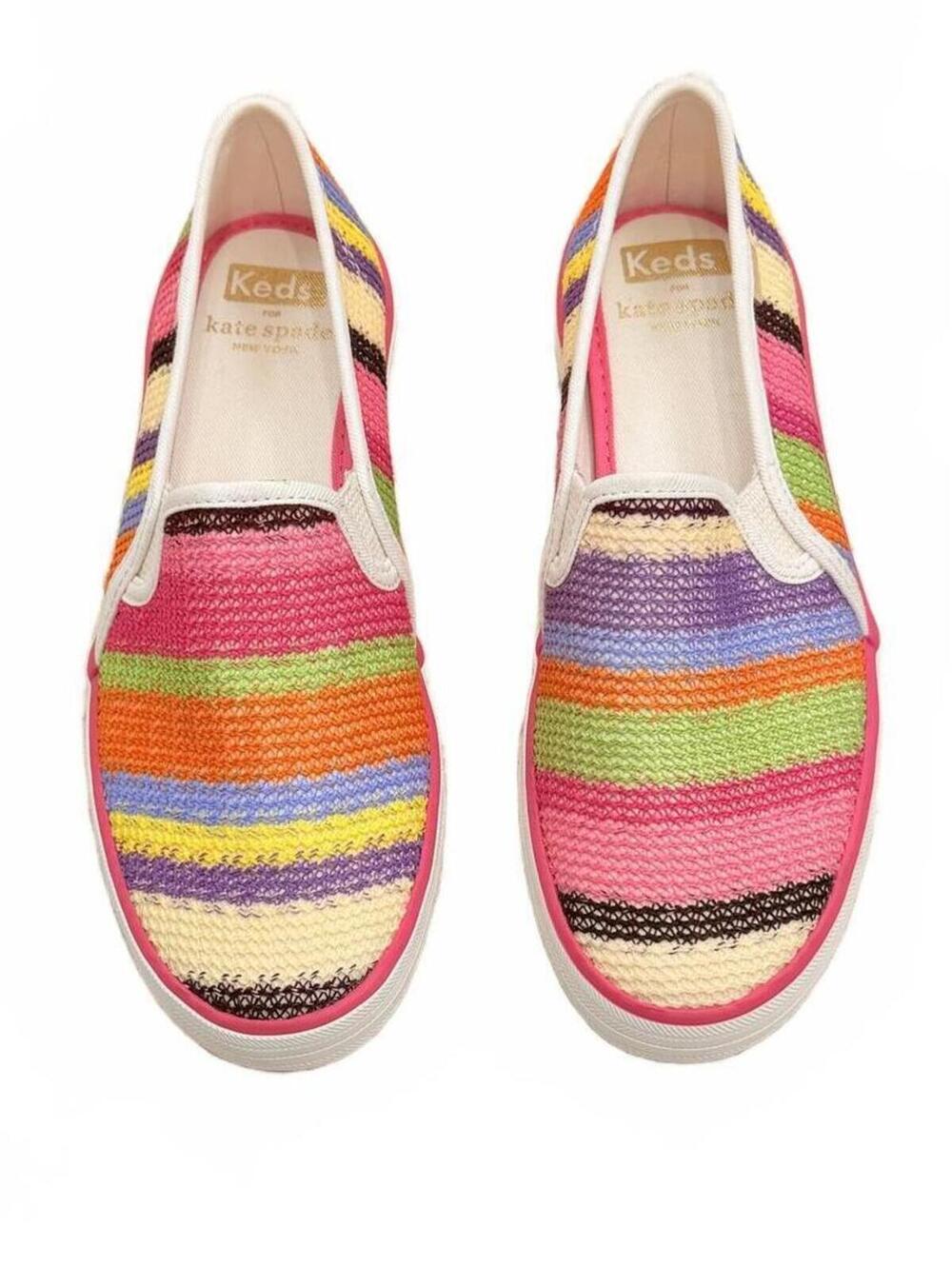Keds x Kate Spade New York Double Decker Sneaker Pink Multi Stripe‎ Size 5